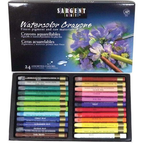 Sargent Art Sargent Art SAR221124 Watercolor Crayons; 24 Colors SAR221124